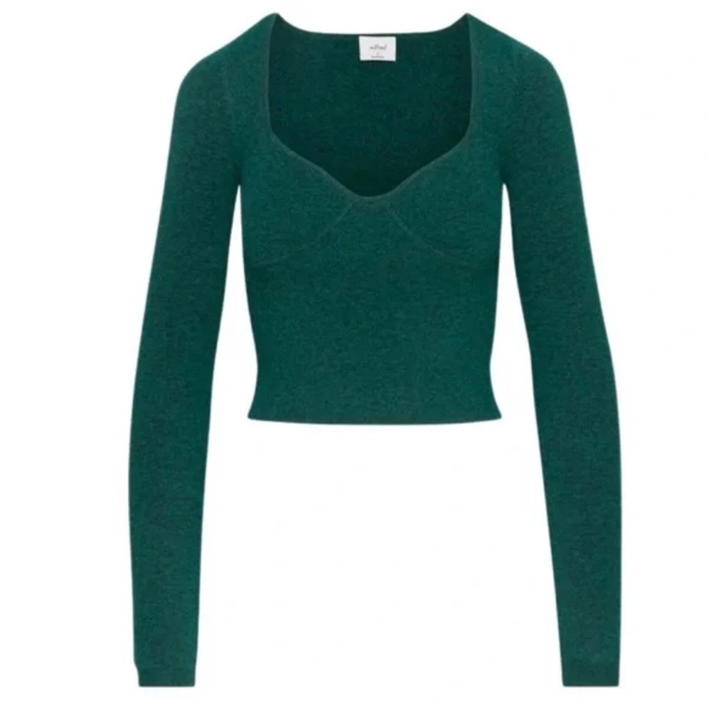 Aritzia wilfred green corset sweater top